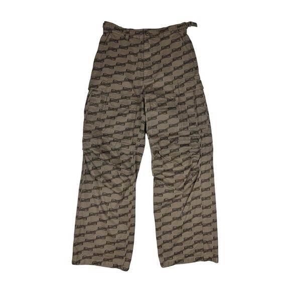Balenciaga BB Monogram Printed Button-Up Shirt & Cargo Pant Set Brown Size 37 XS - Picture 5 of 15